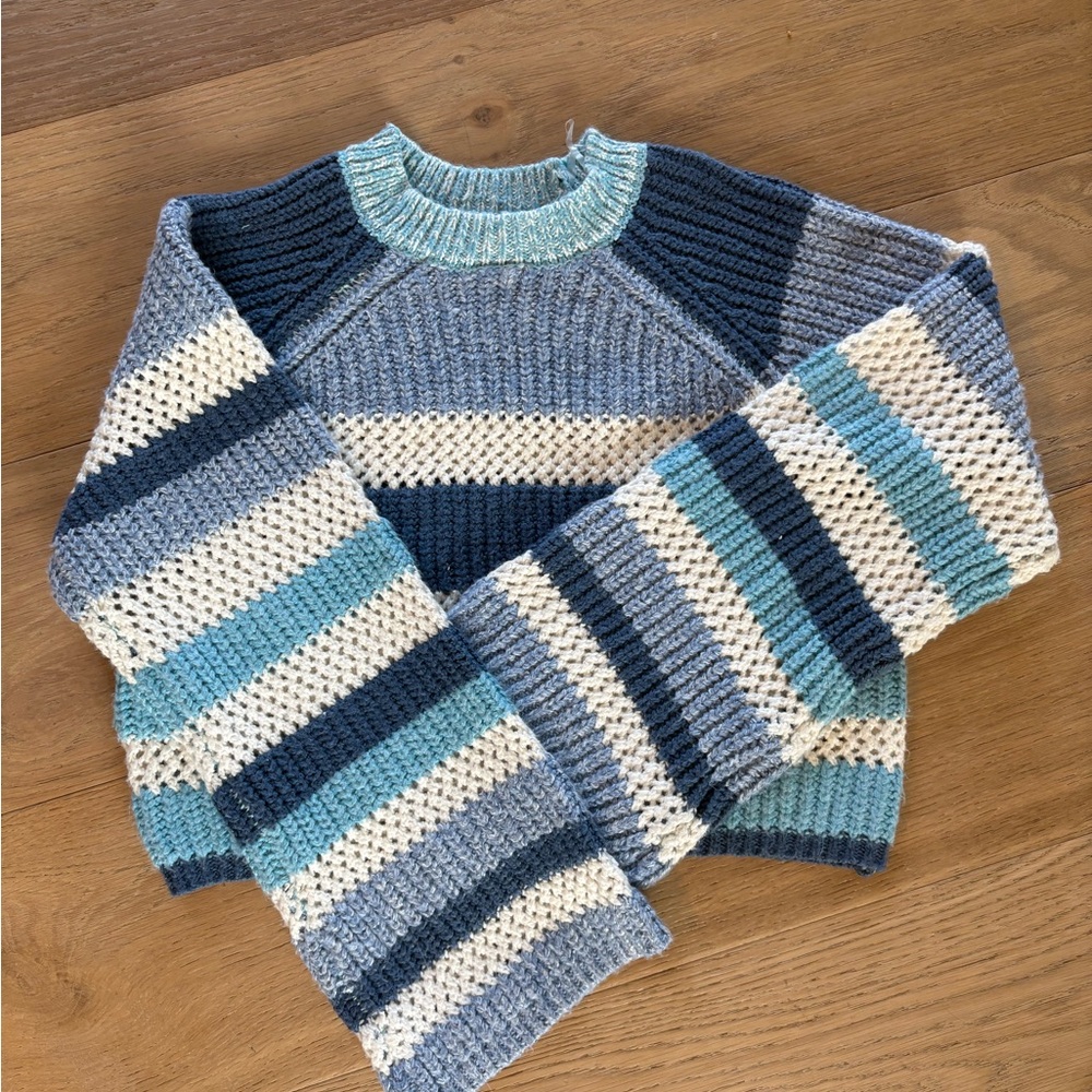 RSQ Blue and Cream Striped Sweater